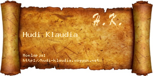 Hudi Klaudia névjegykártya